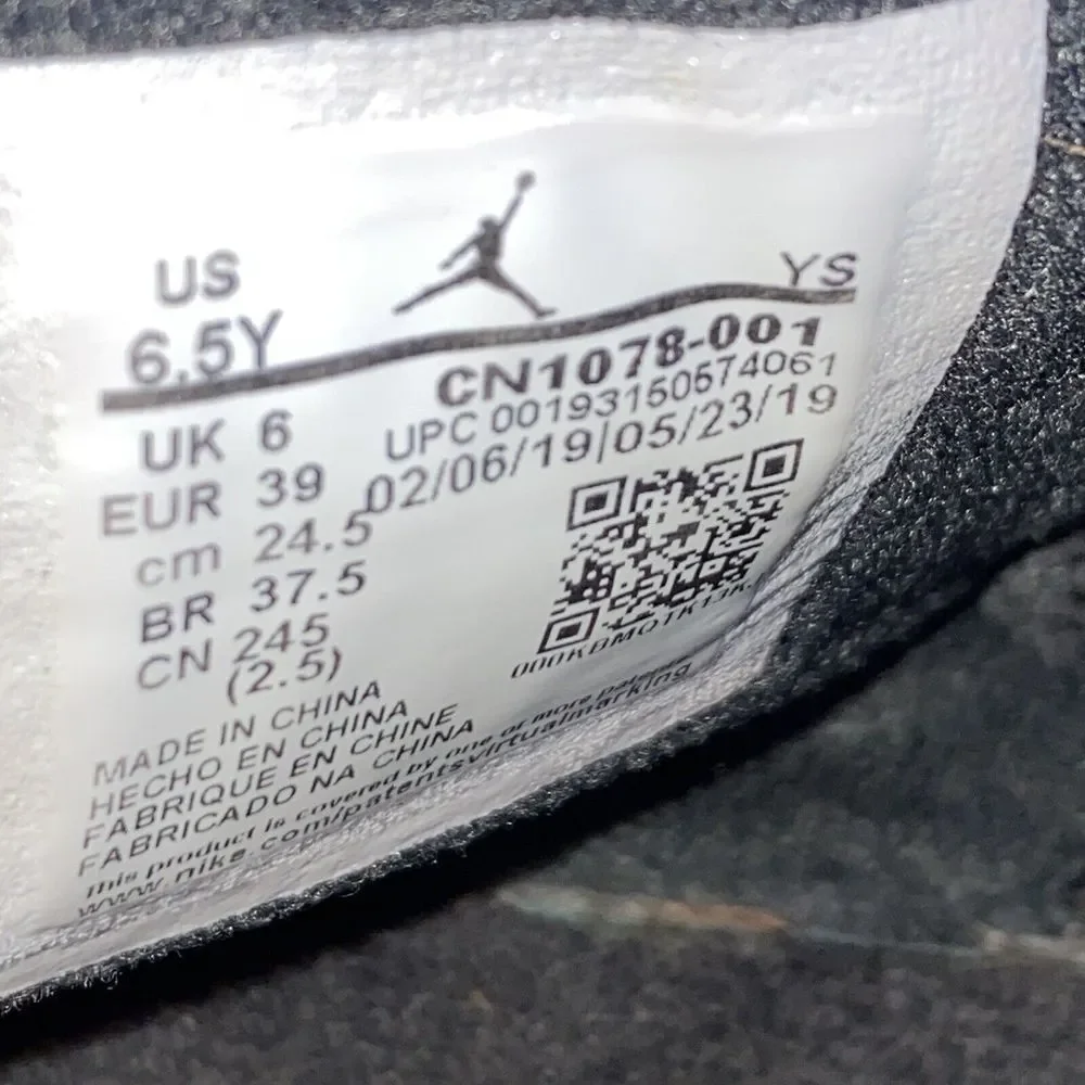 Paris Saint-Germain x Jordan 6 Retro BG‎ Iron Grey Size 6.5Y CN1078-001 Women 8